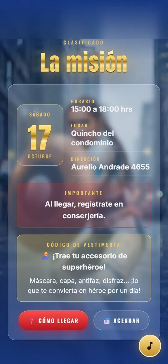 La misión: fecha, horario y lugar