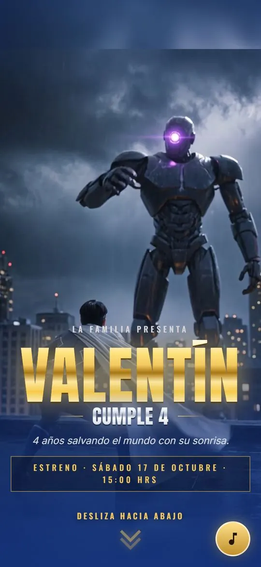 Portada estilo película: Valentín cumple 4